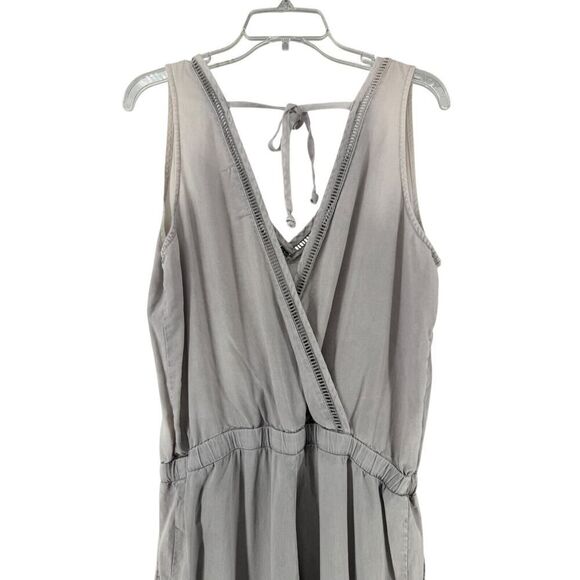 Anthropologie Cloth & Stone Juliana Jumpsuit Size S Gray Ombre Cropped V Neck - Picture 11 of 12